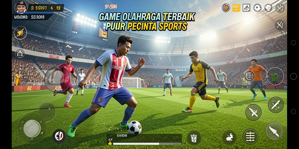 Tangkapan layar gameplay <strong>9N9N</strong> yang menunjukkan aksi seru dalam pertandingan olahraga.