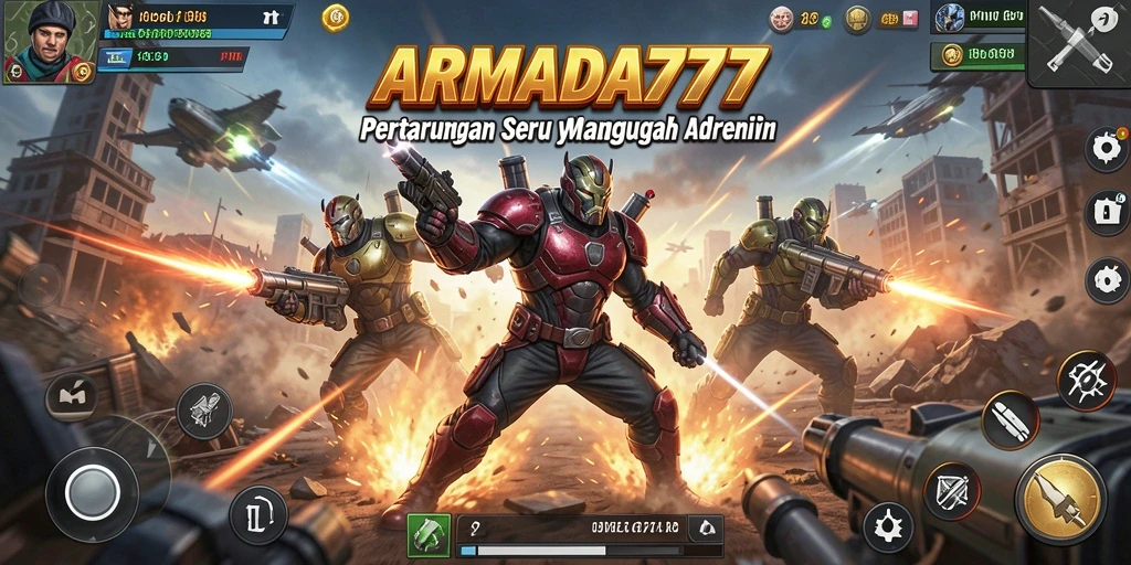 Tangkapan layar dari gameplay menegangkan ARMADA777 dalam aksi pertarungan.