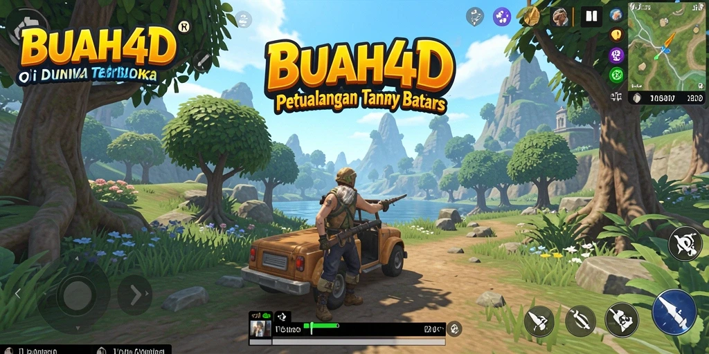 Tangkapan layar menunjukkan aksi seru dalam dunia terbuka BUAH4D.