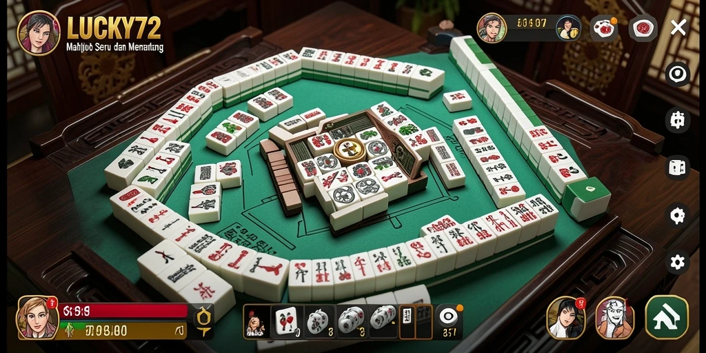 Tampilan gameplay menarik dari LUCKY72 dengan papan Mahjong.