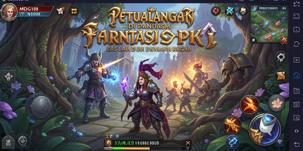 Screenshot MDG188 menampilkan aksi pertarungan epik dalam permainan RPG.
