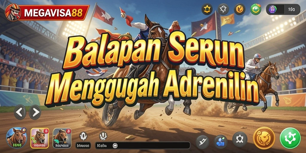 Tampilan dinamis dari gameplay balapan di MEGAVISA88 yang penuh aksi.