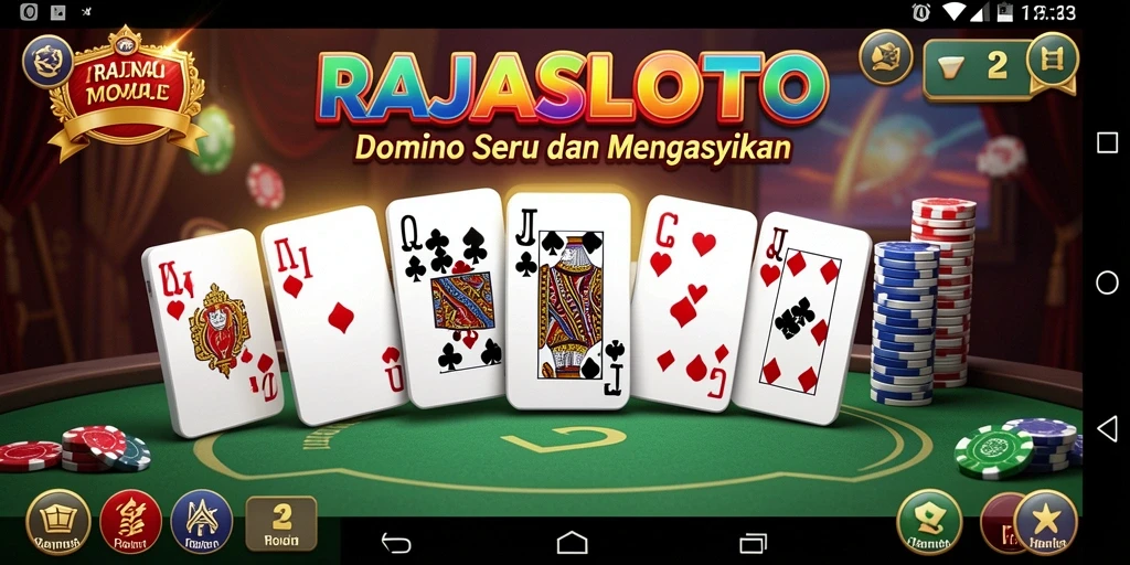 Tampilan gameplay menarik dari RAJASLOTO di saat permainan Domino.
