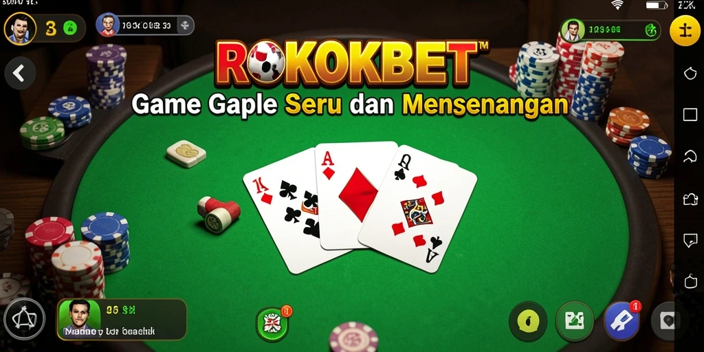 Tampilan gameplay ROKOKBET menampilkan permainan Gaple yang seru.