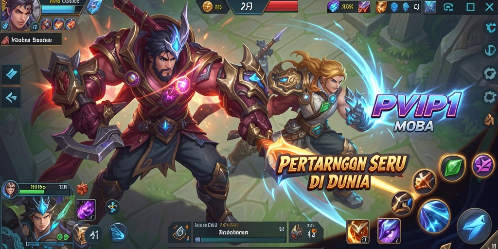 Gameplay seru RPVIP1 dalam aksi pertarungan MOBA.