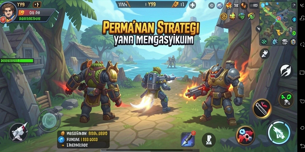 Tampilan gameplay Y89 yang seru dalam membangun kerajaan.